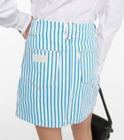 Ganni Striped denim mini skirt