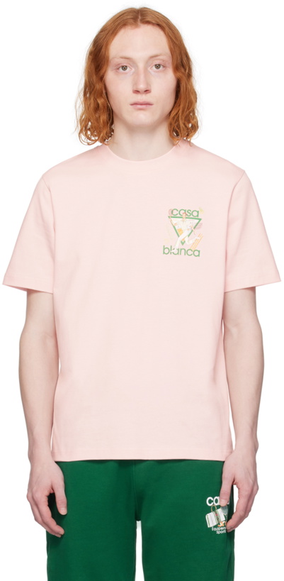 Photo: Casablanca SSENSE Exclusive Pink Tennis Club Icon T-Shirt