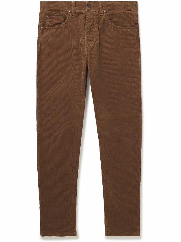 Photo: Carhartt WIP - Newel Tapered Cotton-Corduroy Trousers - Brown