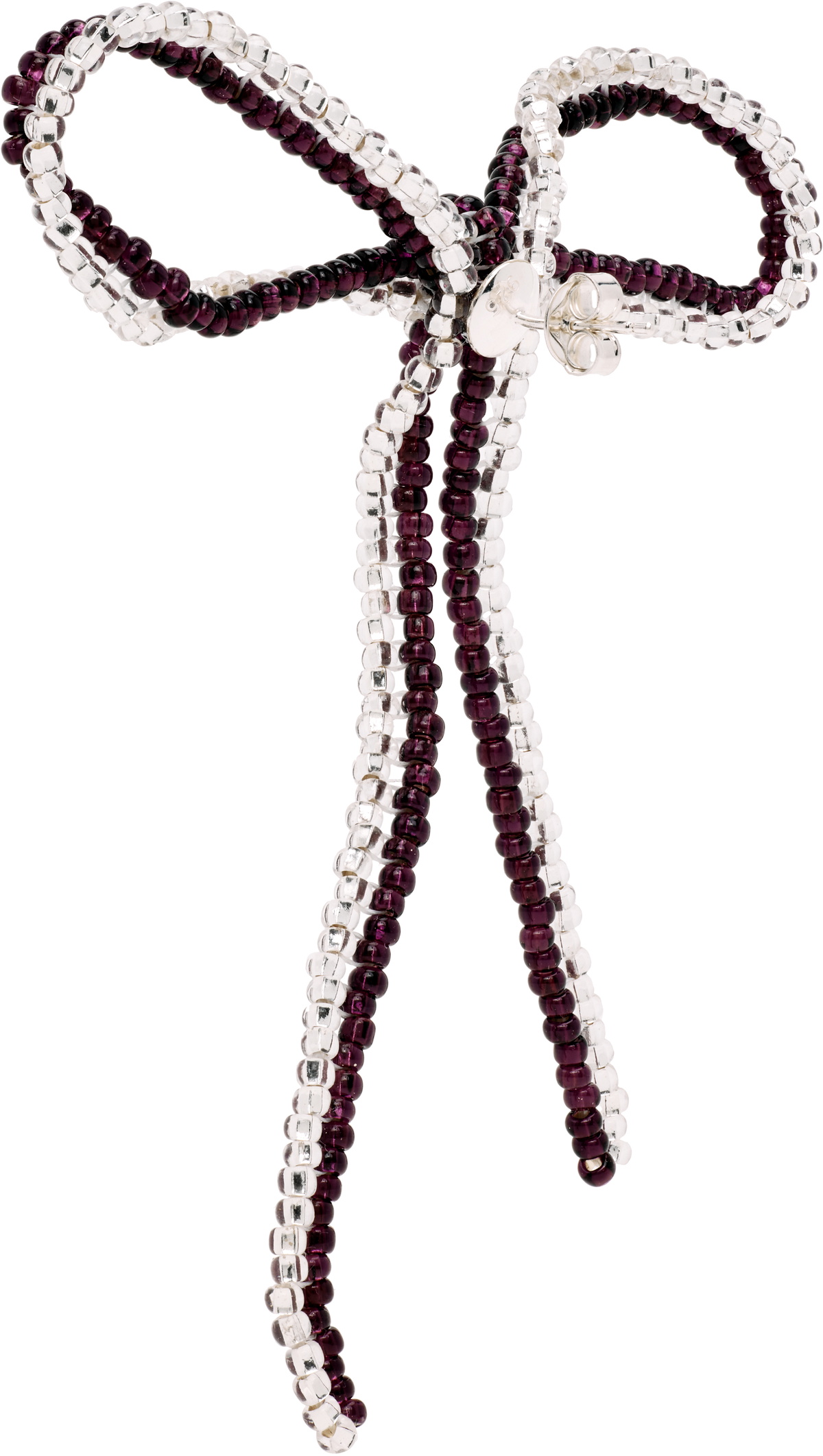 Pura Utz Striped Sad Bow Ear Stick Single Earring