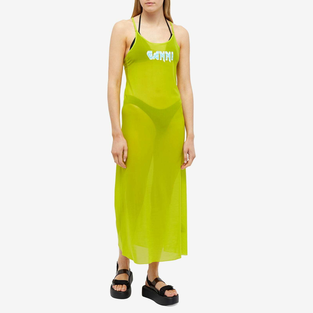 GANNI Mesh Cover Up Slip Dress GANNI Mesh Cover Up Slip Dress