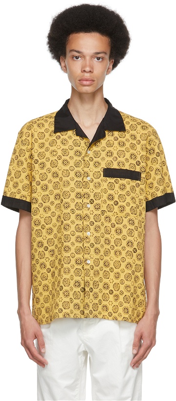 Photo: BEAMS PLUS Yellow Combination Color Print Short Sleeve Shirt