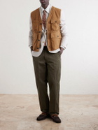 Drake's - Cotton-Drill Utility Vest - Brown