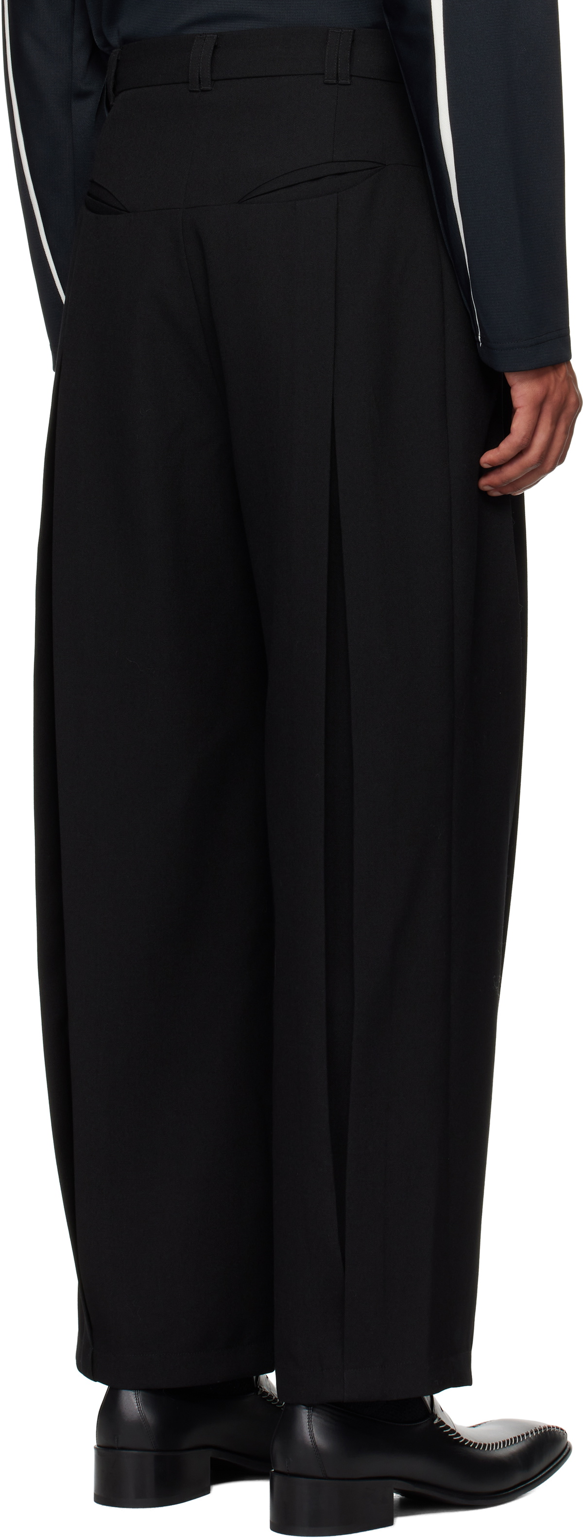 パンツ NAMESAKE trousers NAMESAKE Black Kevin Pleated Trousers NAMESAKE