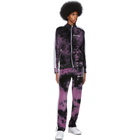 Palm Angels Black and Purple Chenille Tie-Dye Lounge Pants