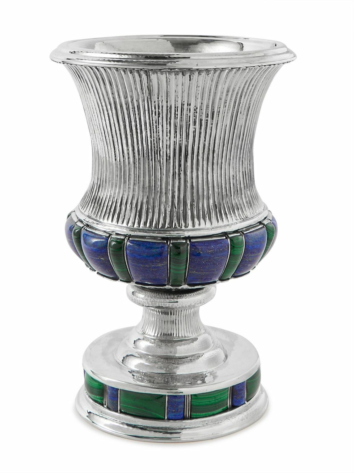 Buccellati - Doge Sterling Silver, Lapis Lazuli and Malachite Vase ...