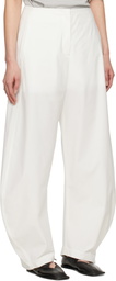 AMOMENTO White Curved Silhouette Trousers
