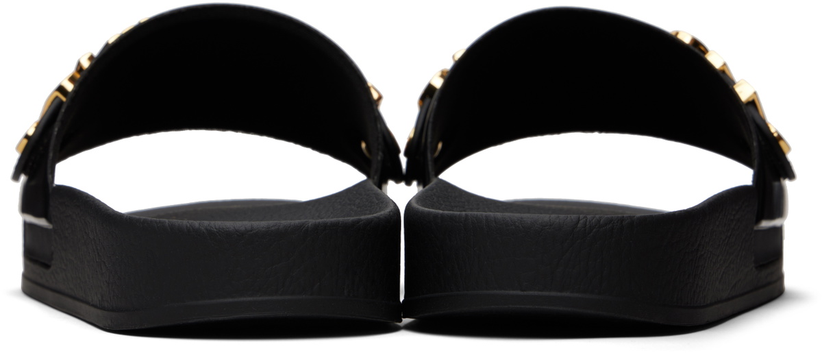 Moschino Black Lettering Logo Pool Slides