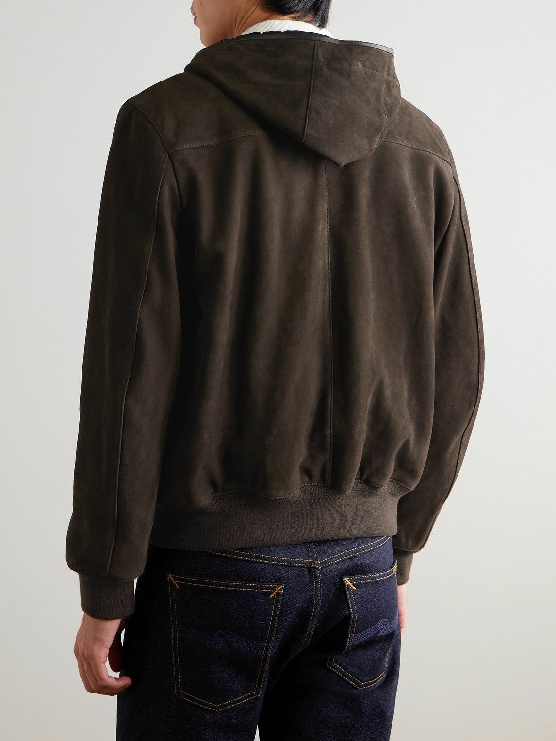 Mr P. - Suede Hoodie - Brown