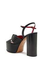 Valentino Garavani Crasher 125 Knotted Leather Platform Sandals Black