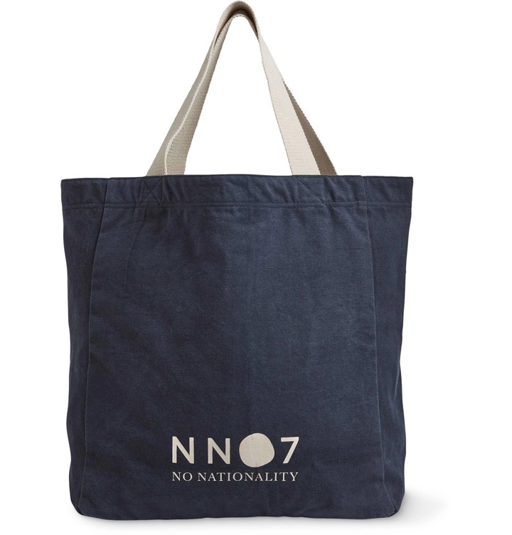 Photo: NN07 - Logo-Print Cotton-Canvas Tote Bag - Blue