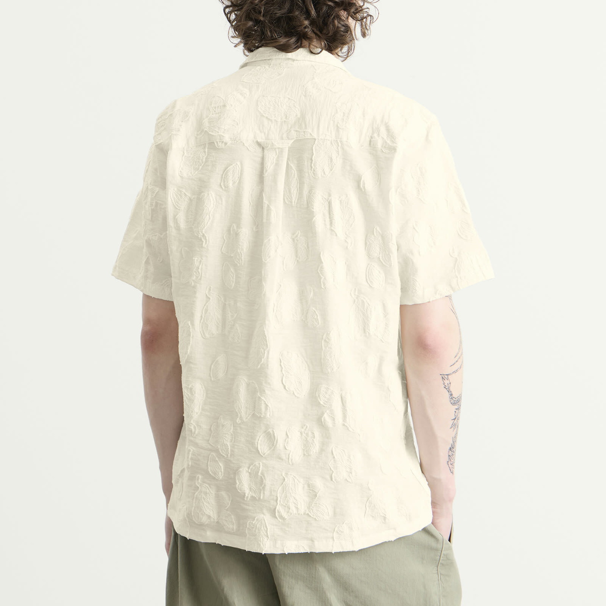 Foret Men's Peer Jacquard Shirt in Cloud