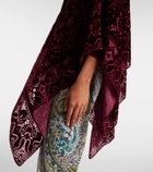 Etro Paisley silk-blend velvet poncho
