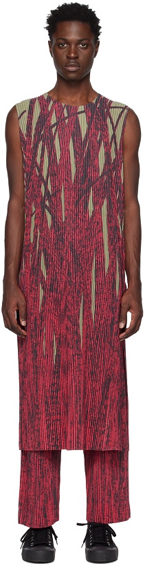 Photo: Homme Plissé Issey Miyake Red Grass Field Tunic