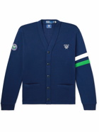 Polo Ralph Lauren - Wimbledon Logo-Embroidered Appliquéd Cotton-Blend Cardigan - Blue