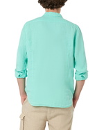 MC2 Saint Barth Man Mint Green Linen Shirt Pamplona