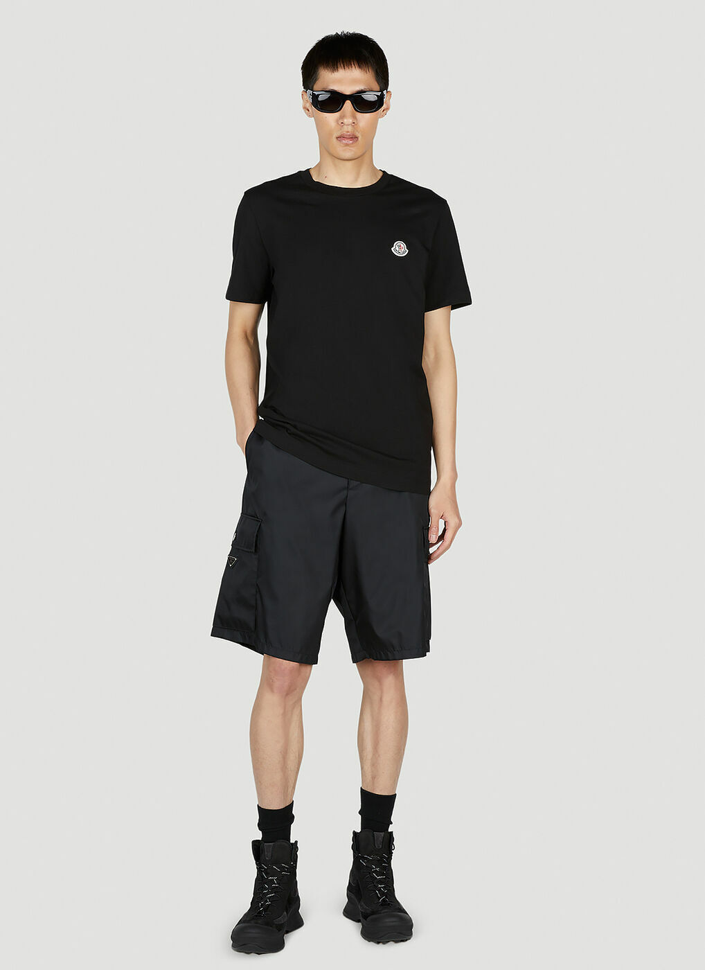 Moncler Logo Patch T-Shirt male Black Moncler