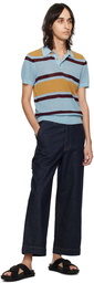 Dries Van Noten Blue Striped Polo