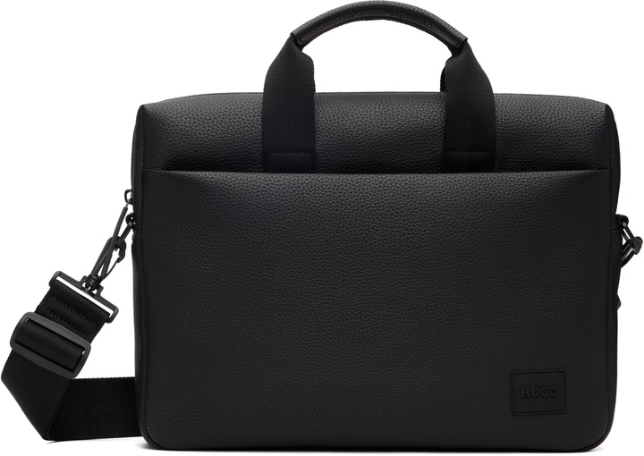 Photo: Hugo Black Stacked Logo Briefcase