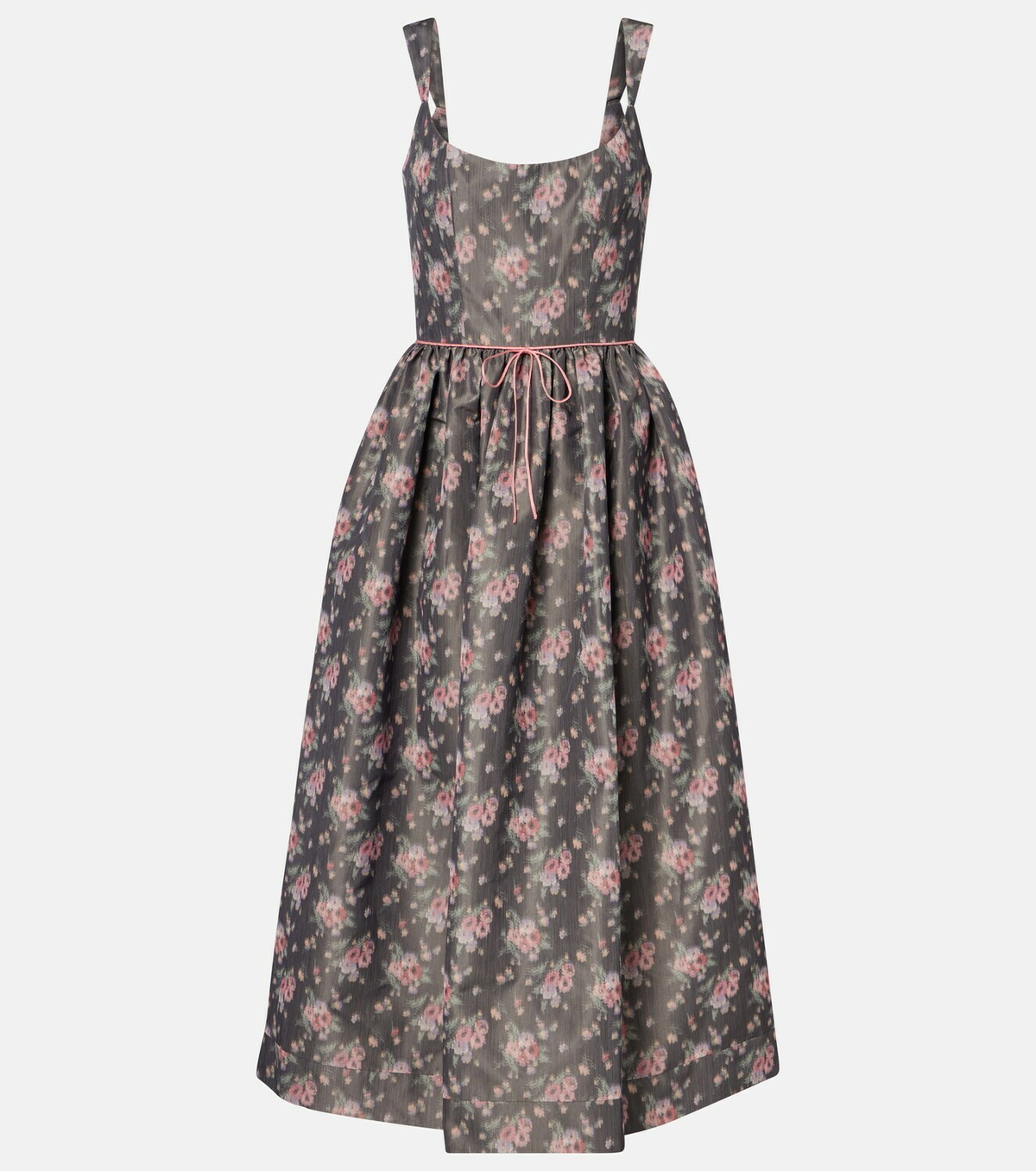 Markarian Apple floral taffeta corset midi dress