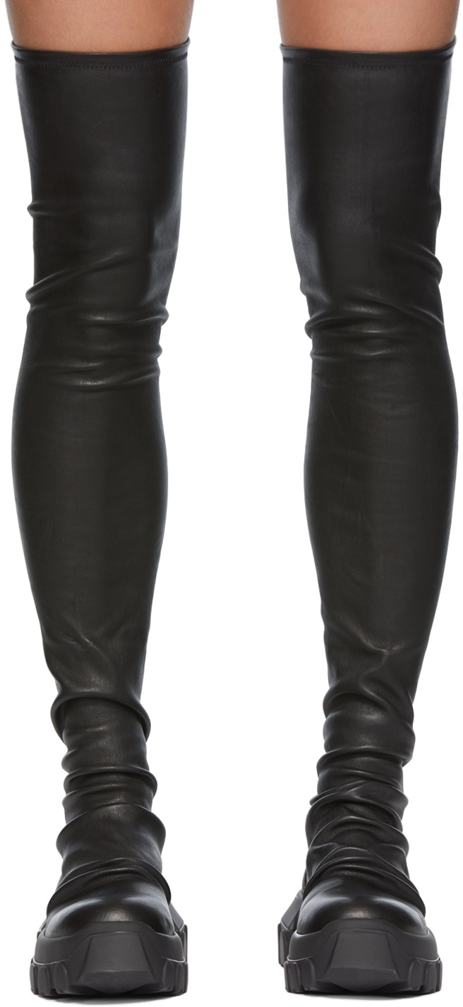 Rick Owens Black Bozo Stocking Tractor Boots Rick Owens