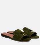 Loro Piana Summer Charms suede slides