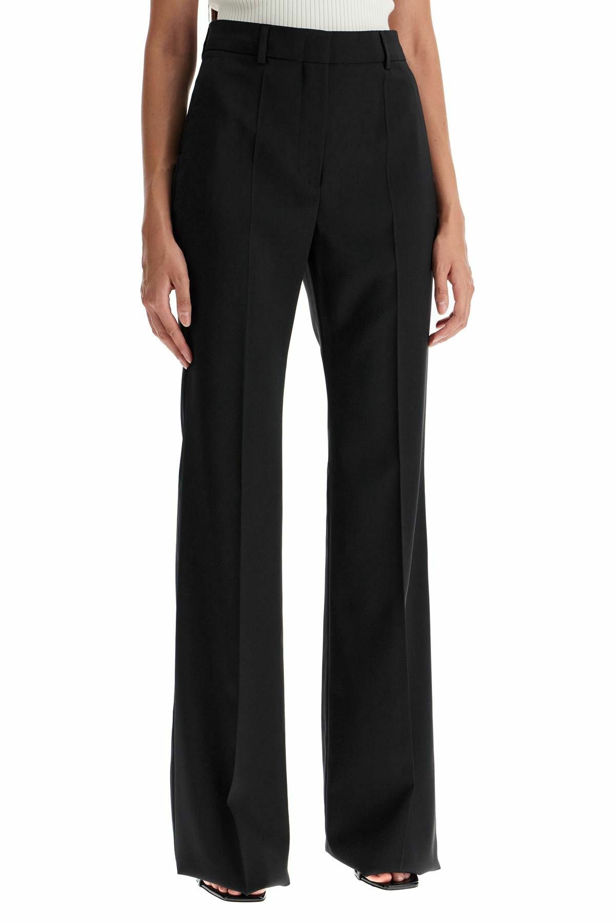 SPORTMAX flared wool stretch pants Black