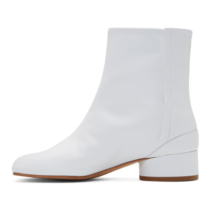 Maison Margiela White Low Heel Tabi Boots Maison Margiela