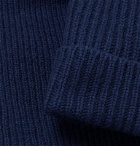 William Lockie - Ribbed Cashmere Beanie and Scarf Set - Blue