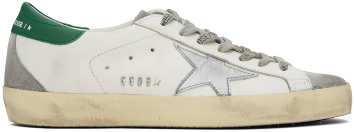 Photo: Golden Goose White & Green Super-Star Sneakers