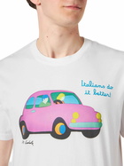 MC2 Saint Barth Man Cotton T-shirt With Lodola Car Print | Marco Lodola Art Special Edition