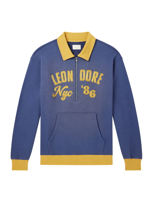 Photo: Aimé Leon Dore - Tour Logo-Embroidered Cotton-Jersey Half-Zip Sweater - Blue