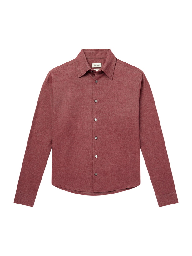Photo: SECOND / LAYER - Brushed Cotton Shirt - Red