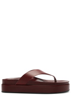 Ancient Greek Sandals Charys 40 Leather Flatform Thong Sandals Dark Red