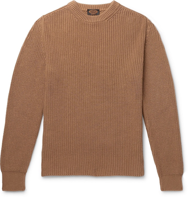 Photo: TOD'S - Ribbed Cotton Sweater - Neutrals