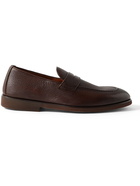 BRUNELLO CUCINELLI - Full-Grain Leather Penny Loafers - Brown