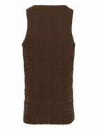 Nanushka Brown Seersucker Tank Top