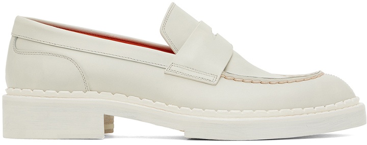 Photo: Santoni Off-White Leather Loafers