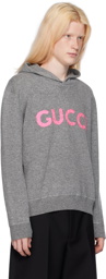 Gucci Gray Embroidered Hoodie