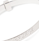 BALENCIAGA - Logo-Embossed Silver-Tone Bracelet - Silver