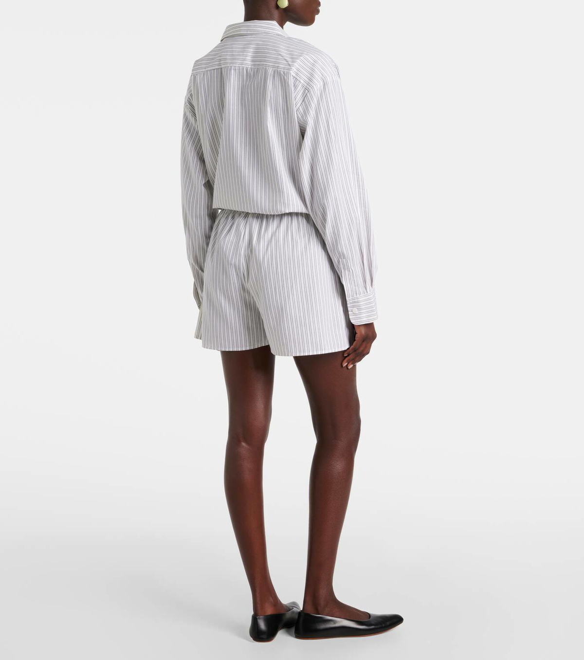 Asceno Cairo striped cotton-blend shorts