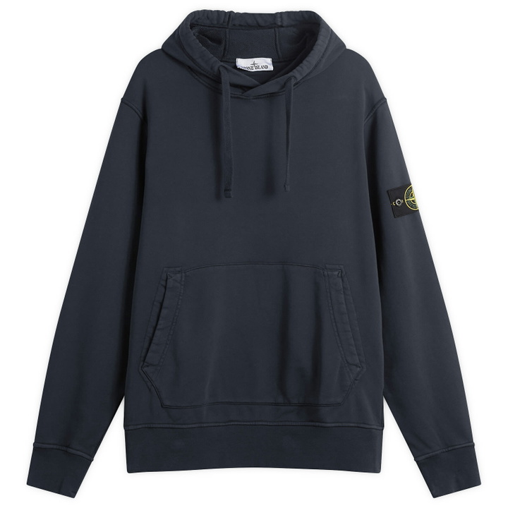 Photo: Stone Island Men's Garment Dyed Hoodie in Navy Blue