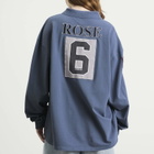 Martine Rose Women's Long Sleeve Polo in Blue Navy Washed
