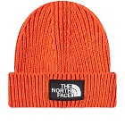 The North Face Men's Logo Cuffed Beanie in Retro Orange