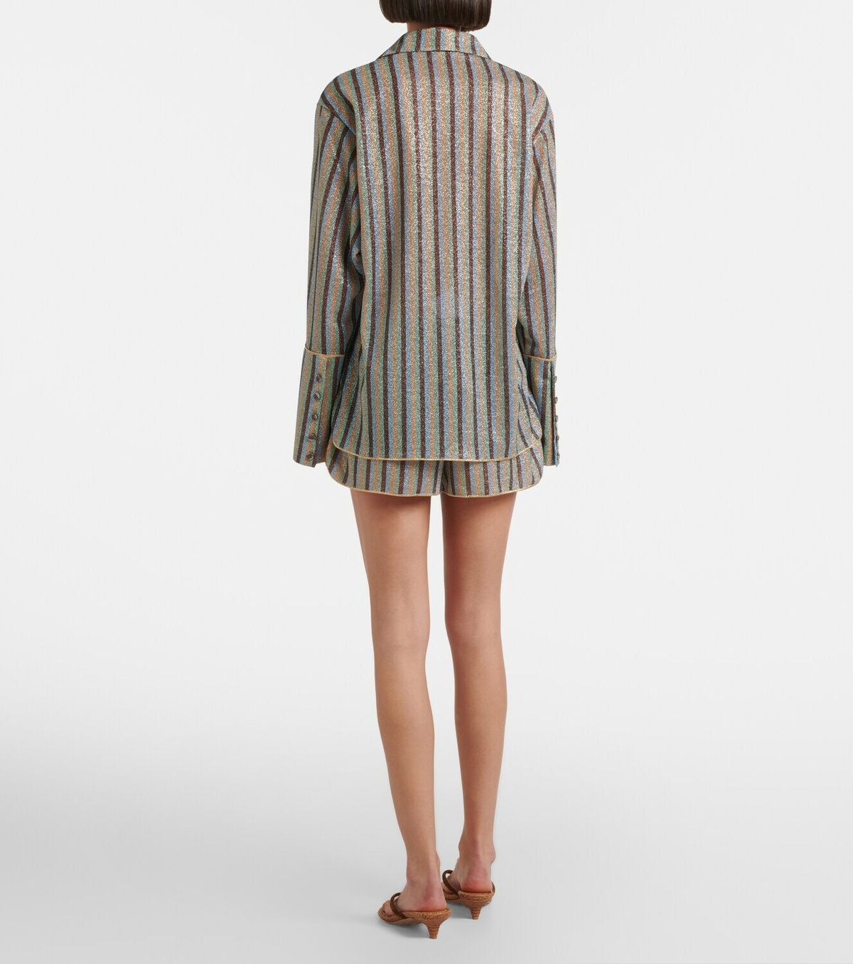 Oséree Lumière striped shorts