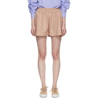 Stella McCartney Pink Faux-Leather Gathered Shorts