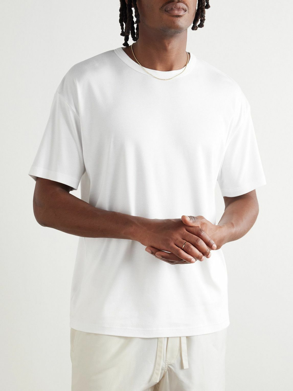 UMIT BENAN - James Cotton-Jersey T-Shirt - White