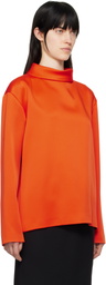 Carven Orange Double Satin Blouse