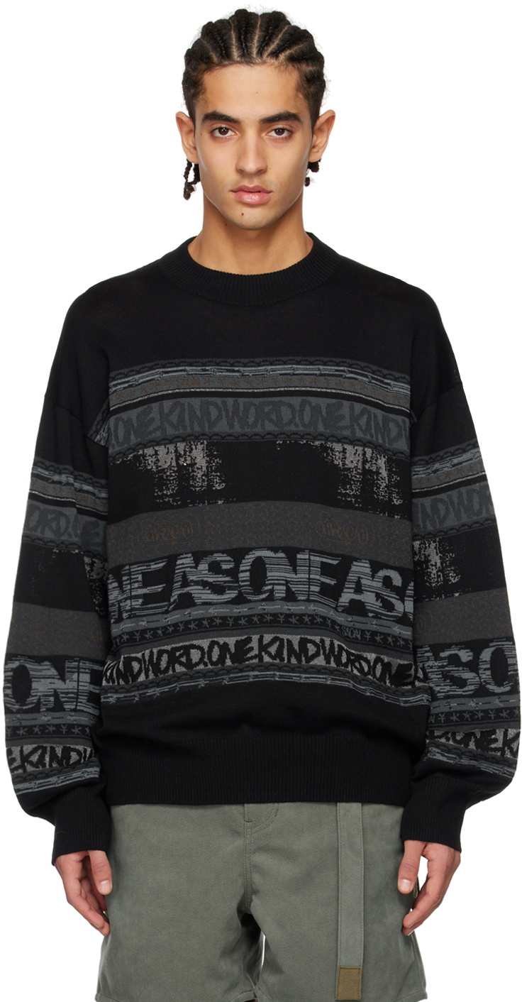sacai Black Jacquard Sweater Sacai