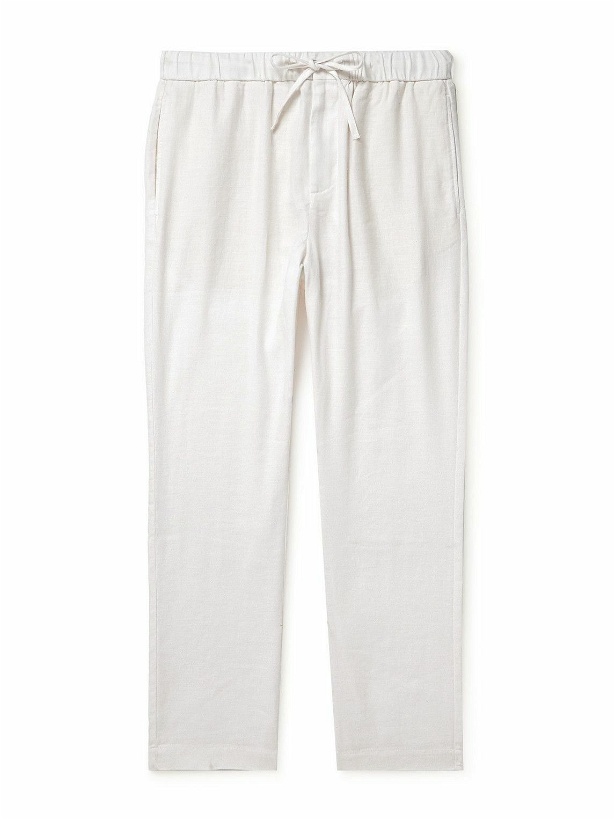 Photo: Frescobol Carioca - Oscar Straight-Leg Linen and Cotton-Blend Drawstring Trousers - White